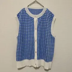 PERSON'S NOBUO IKEDA ニットベスト　チェック柄