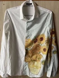 希少‼️レア‼️シーイン 向日葵 ひまわり ゴッホ 柄シャツ ポリシャツのサムネイル