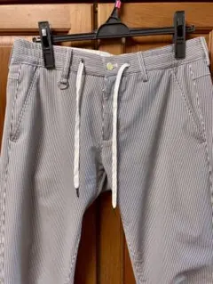 ストライプ ドローストリング カジュアルパンツ