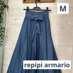 repipi armario デニムガウチョパンツ リボン M 中古品 かわいい