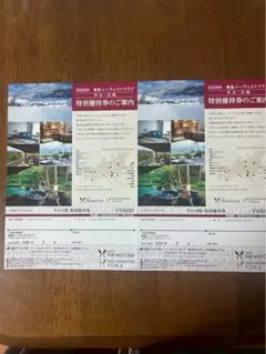 東急ハーヴェストクラブ平日日曜特別優待券 3枚2026年のサムネイル