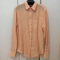 美品 ストライプリネンシャツ　ポロラルフローレン