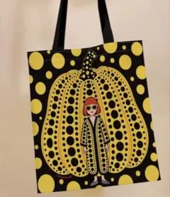 トートバッグ かぼちゃ 水玉模様 アート風
