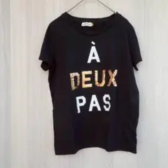 レプシム トップス カットソー Tシャツ ロゴTシャツ スパンコール Mサイズ