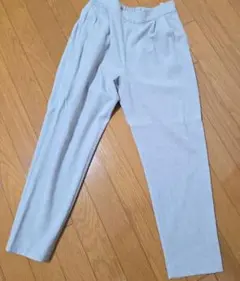 ライトグレー スラックス ウエストゴム