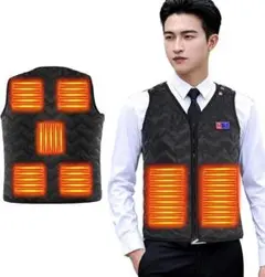 電熱ベスト7箇所発熱3段階温度調整前後独立ヒーターベスト加熱ベスト防寒対策