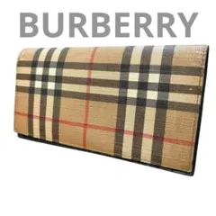 現行 BURBERRY バーバリー ノバチェック メガチェック 長財布 二つ折り
