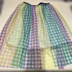 試着のみ　trois lapins チェック柄スカート 130