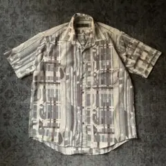 希少 総柄シャツ アート デザイン city-boy レトロ 雰囲気 半袖 古着
