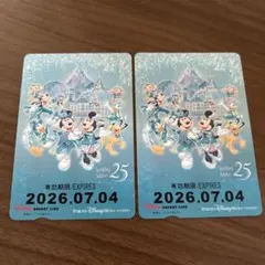 ディズニー　リゾートライン　フリーきっぷ2枚セット　スパークリングジュビリー