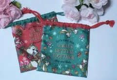 チップ＆デール　巾着ポーチ　2種類セット　ディズニー　バッグ　未使用