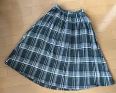 【お値下げ】SM2 サマンサモスモス グリーン系 チェック柄 ギャザースカート