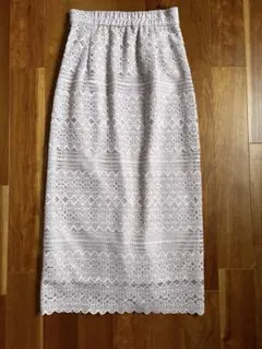 プロポーション　刺繍入り　レースナロースカートのサムネイル