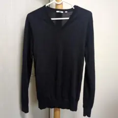 ユニクロ　メンズニット　毛100%【Sサイズ★ネイビー】