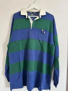POLO RALPH LAUREN ラガーシャツ ストライプ 青 緑