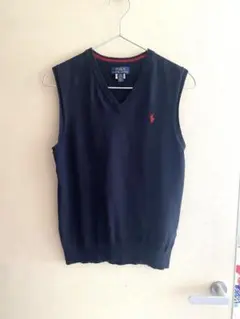 Polo Ralph Lauren ネイビー Vネック ベスト　コットン