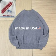 t*す様 80s USA製 ジャージーズ jerzees 無地 スウェット グレ