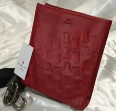 LANVIN en Bleu ティルト レザーショルダーバッグ 赤クラッチバッグ