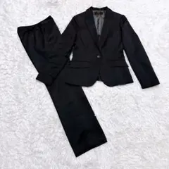 【美品】エスプリミューム 洗濯可 パンツ セットアップ シャドーストライプ