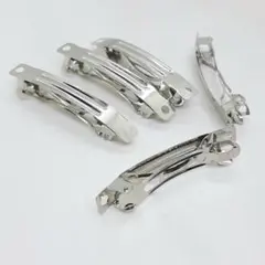 ハンドメイドパーツ 金属パーツ 接続金具 バレッタ金具 シルバー ミニ 10個