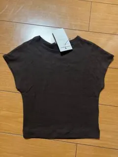 ZARA クロップドTシャツ Mサイズ ブラウン