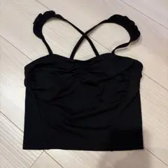 manduka ストライプ クロスストラップ トップス Sサイズ
