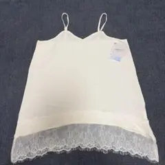 【新品】Laumeomi.. 裾レースキャミソール ホワイト Lサイズ