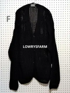 LOWRYS FARM メッシュカーディガン ブラック