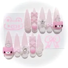 ネイルチップ サブカル 地雷系 量産型 ゴテゴテ チョコ ロング