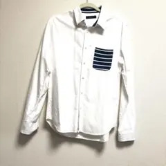 RAGEBLUE 長袖シャツ ホワイト/ネイビー