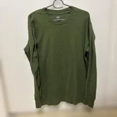 新品 ユニクロ UNIQLO ソフトタッチクルーネックT 長袖 Ｌ　グリーン 緑