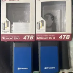 Transcend 4TB ポータブル外付けHDD 2個セット