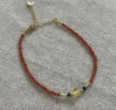 天然石 ブレスレット 赤瑪瑙 シトリン