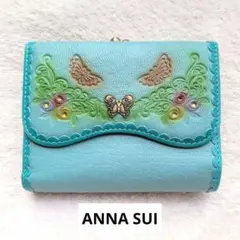 未使用級✦ANNA SUI アナスイ 折り財布 がま口 バタフライ グリーンのサムネイル