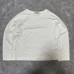 ELLEKAMA アイボリー WORK長袖Tシャツ オーバーサイズ g22