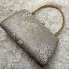 和装 フォーマルバッグ 金襴 花文様 シャンパンゴールド 式典 留袖 訪問着