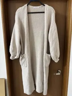 KHALITA ベージュ ロングカーディガン