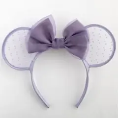 ディズニー カチューシャ パープル ドット