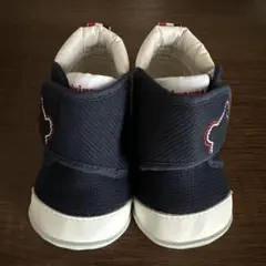 ミキハウスネイビー ベビーシューズ クマ刺繍