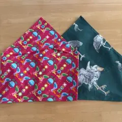 ハシビロコウ柄大人用三角巾二枚セット