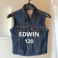 EDWIN エドウィン　ノースリーブデニムジャケット ダークブルー120