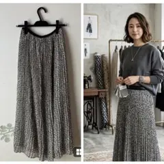 極美品⭐︎Spick and Spanフラワープリーツマキシスカート ホワイト花柄