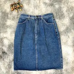 訳あり デニムタイトスカート　ひざ丈 Мサイズ　ブルー