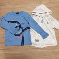 klädskaap 長袖カットソーとフード付きジャケット 120