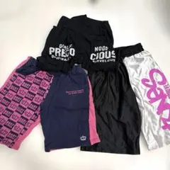 キッズ ボトムス 3点セット 130 140 ベビードール ハーフパンツ 黒
