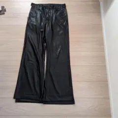 RYO TAKASHIMA ブラックレザー ワイドパンツ Sサイズ