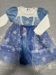 アナと雪エルサ長袖ドレス　カットソーチュール　100cm