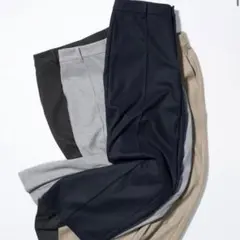 ブラッシュドジャージーワイドパンツ　ネイビー