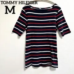 トミーヒルフィガー ボーダー Tシャツ Mサイズ 紺×赤×白 カットソー⁠のサムネイル