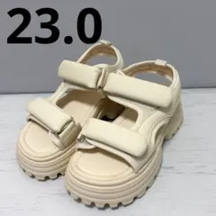 訳アリ大特価‼️ クリーム色 スポーツサンダル Sサイズ 23.0 カジュアル